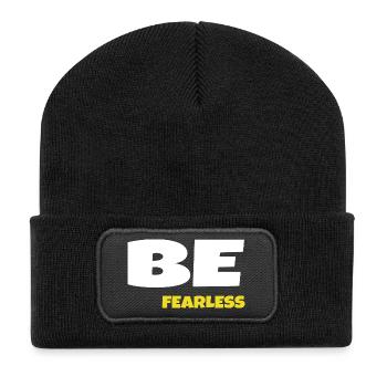 Sei furchtlos - Recycelte Patch Beanie - Schwarz - Vorne