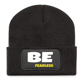 Sei furchtlos - Recycelte Patch Beanie - Dunkelgrau - Vorne