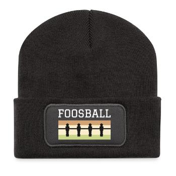 Tischfußball Retro - Recycelte Patch Beanie - Dunkelgrau - Vorne