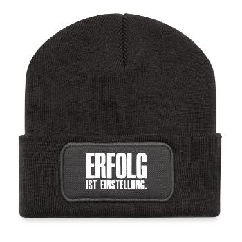 Le succès est une attitude fondateur entrepreneur - Beanie recyclé à patch - charbon - Devant