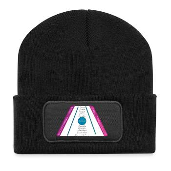 dulcimer purple pink petrol green - Recycled Patch Beanie - black - Front