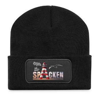 Moin Ihr SPACKEN - Recycelte Patch Beanie - Schwarz - Vorne