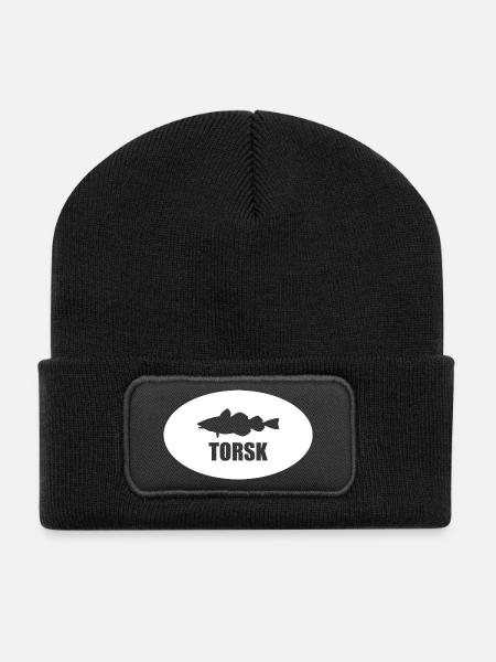Morue de Torsk Aperçu I Norvège Pêche Islande - Beanie recyclé à patch - noir
