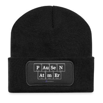 Pausen Atmer (dunkle Stoffe) - Recycelte Patch Beanie - Schwarz - Vorne