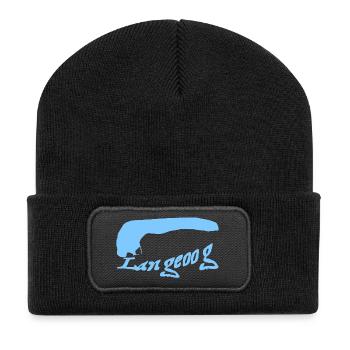 Langeoog Tattoo - Recycelte Patch Beanie - Schwarz - Vorne