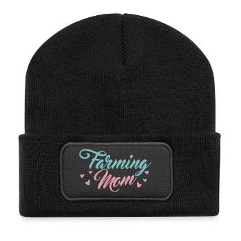 Bäuerin Mama - Recycelte Patch Beanie - Schwarz - Vorne