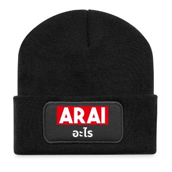Arai - Recycelte Patch Beanie - Schwarz - Vorne