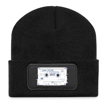 cassette outline - Recycelte Patch Beanie - Schwarz - Vorne