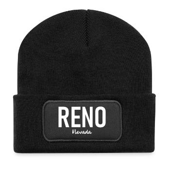 Reno - Nevada - États-Unis - États-Unis d’Amérique - Beanie recyclé à patch - noir - Devant
