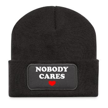 Nobody Cares - Recycled Patch Beanie - dark grey - Front
