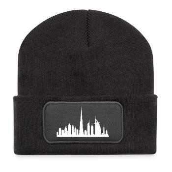 Horizon de Dubaï - Beanie recyclé à patch - charbon - Devant