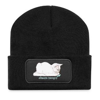 IMMER HUNGRIG - Recycelte Patch Beanie - Schwarz - Vorne