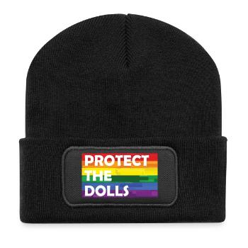 PROTÉGEZ L’ARC-EN-CIEL DES POUPÉES - Beanie recyclé à patch - noir - Devant