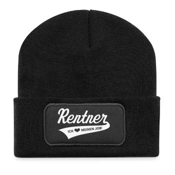 Rentner – Ich Liebe Meinen Job! (Ruhestand White) - Recycelte Patch Beanie - Schwarz - Vorne