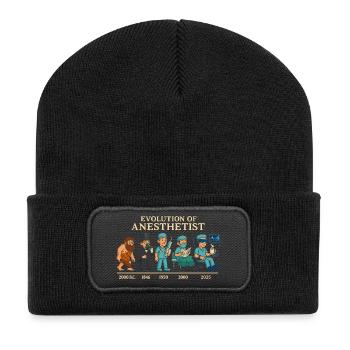 Evolution der Anästhesisten - Recycelte Patch Beanie - Schwarz - Vorne
