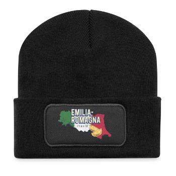 Emilie-Romagne et Drapeau Italie Région Souvenir - Beanie recyclé à patch - noir - Devant