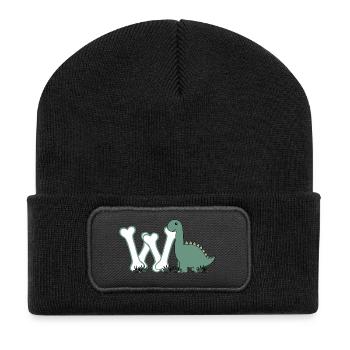 Lettre W - Beanie recyclé à patch - noir - Devant