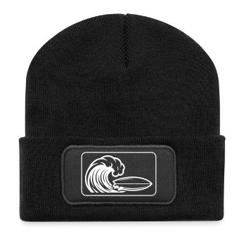 Surfboard Wave - Recycled Patch Beanie - black - Front