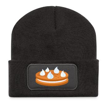 Biscuit, Biscuit, Biscuit à la crème - Beanie recyclé à patch - charbon - Devant