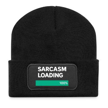 Sarcasm Loading Indication - Recycled Patch Beanie - black - Front