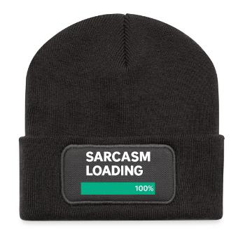 Sarcasm Loading Indication - Recycled Patch Beanie - dark grey - Front