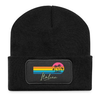 Italie - Beanie recyclé à patch - noir - Devant