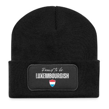 Drapeau du Luxembourg, fierté luxembourgeoise - Beanie recyclé à patch - noir - Devant