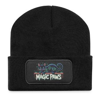 Enchanted Cat Magic Design - Recycled Patch Beanie - black - Front