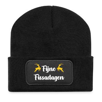 Frohe Fissa-Tage - Recycelte Patch Beanie - Schwarz - Vorne