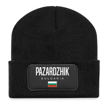 Pazardjik Bulgarie - Beanie recyclé à patch - noir - Devant
