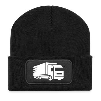 Symbole de camion camionneur - Beanie recyclé à patch - noir - Devant