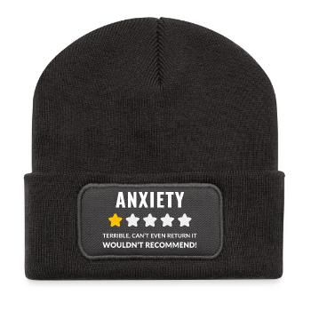 Expressive Anxiety Awareness Design - Recycled Patch Beanie - dark grey - Front
