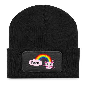Piggie mimi by Helfspawn - Recycled Patch Beanie - black - Front