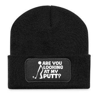 Are you looking at my putt? Golfer Golf Golfen - Recycelte Patch Beanie - Schwarz - Vorne