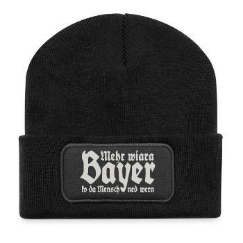 L’homme ne peut pas devenir plus qu’un Bavarois - Beanie recyclé à patch - noir - Devant