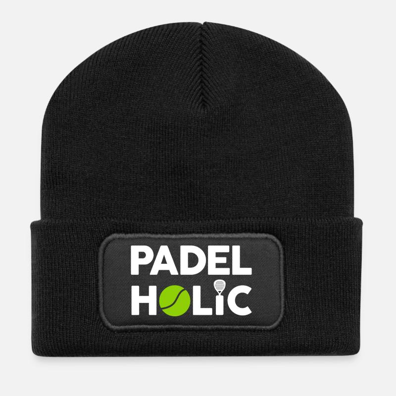 Lustiges Padel - PadelHolic - Recycelte Patch Beanie - Schwarz