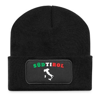 Südtirol - Recycelte Patch Beanie - Schwarz - Vorne