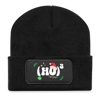 Santa Mütze Weihnachtsmann Mathe Mathematik - Recycelte Patch Beanie - Schwarz - Vorne