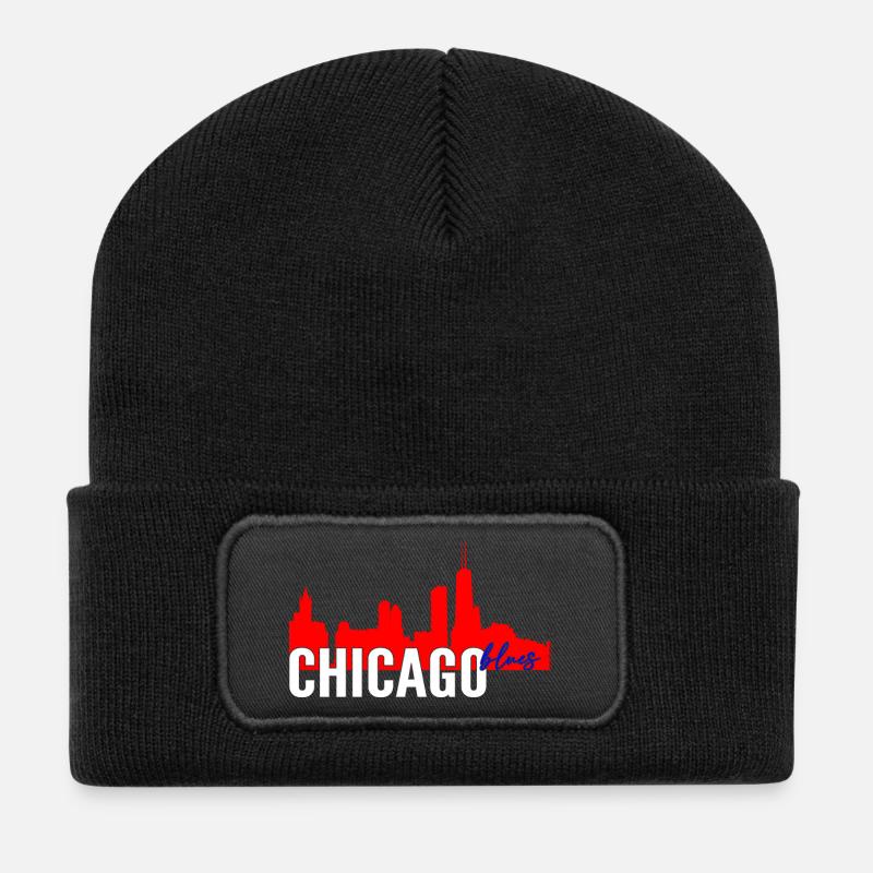 Chicago Blues - Beanie recyclé à patch - noir