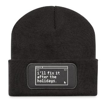 After the holidays: Fix It IT - Recycled Patch Beanie - dark grey - Front