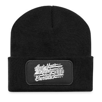 Casino Gambler Are You Ready To Gambling - Recycelte Patch Beanie - Schwarz - Vorne