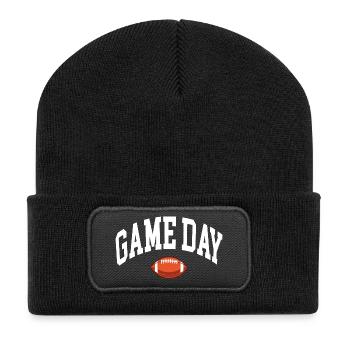 Fan de football le jour de match - Beanie recyclé à patch - noir - Devant