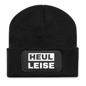 Heul Leise - Recycelte Patch Beanie - Schwarz - Vorne