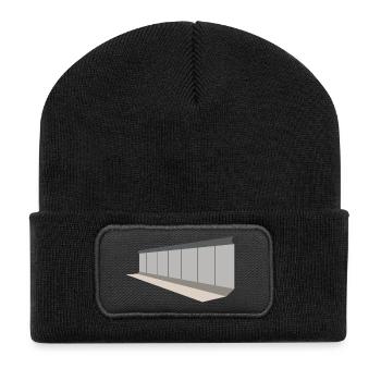 Grey panel wall panorama - Recycled Patch Beanie - black - Front