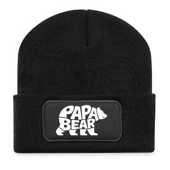 Papa Bear - Recycled Patch Beanie - black - Front