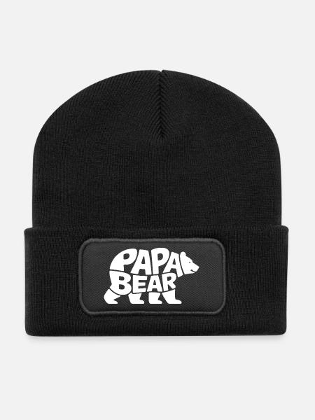 Papa Bear - Recycled Patch Beanie - black
