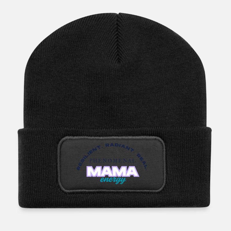 Phenomenal Mama Energy - Recycled Patch Beanie - black