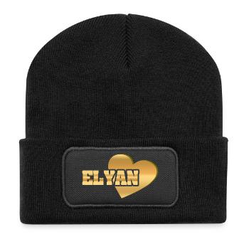 Gold Elyan - Recycled Patch Beanie - black - Front