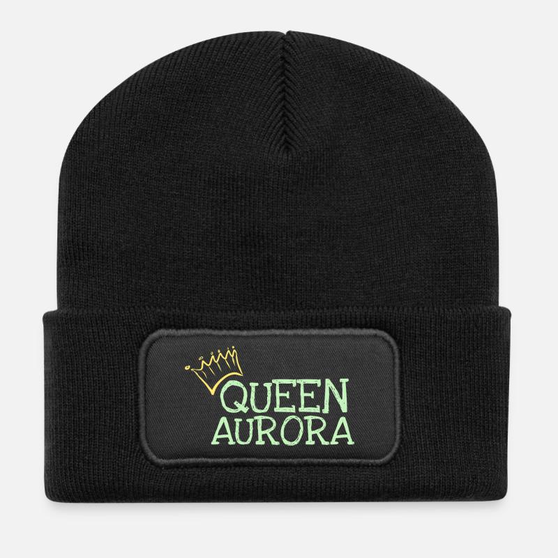 Geschenk für Aurora - Recycelte Patch Beanie - Schwarz