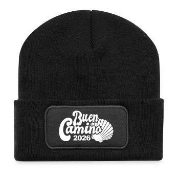 Buen Camino 2026 | Jakobsweg, Pilger, Santiago - Recycelte Patch Beanie - Schwarz - Vorne